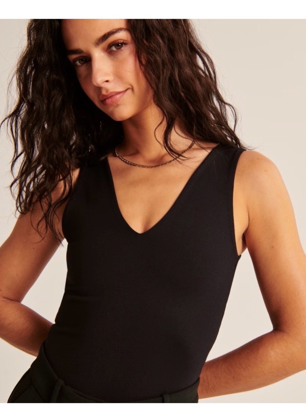 Abercrombie & Fitch Black V-neck body suit medium